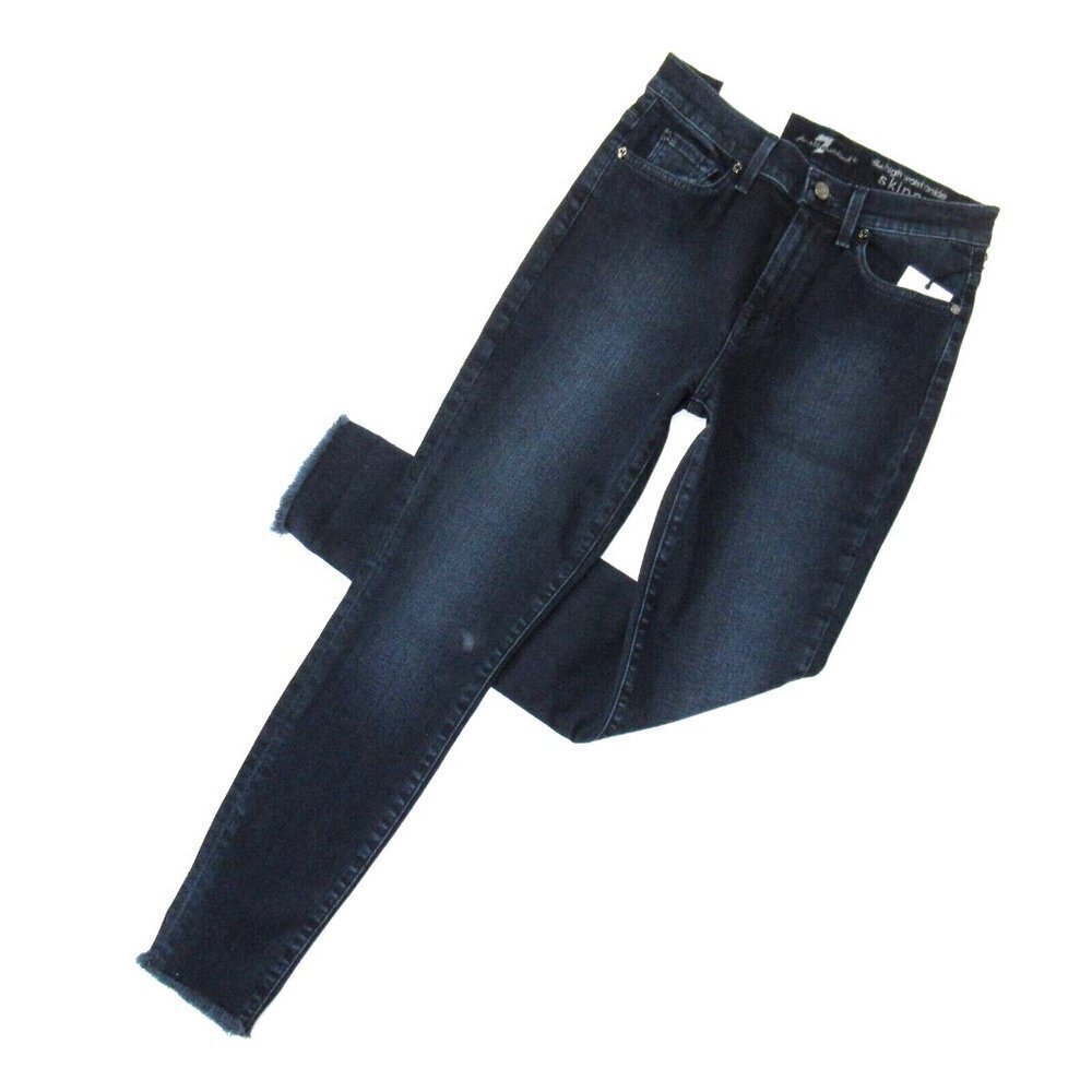 NWT 7 For All Mankind High Waist Ankle Skinny in Court St Release Hem Jeans 27